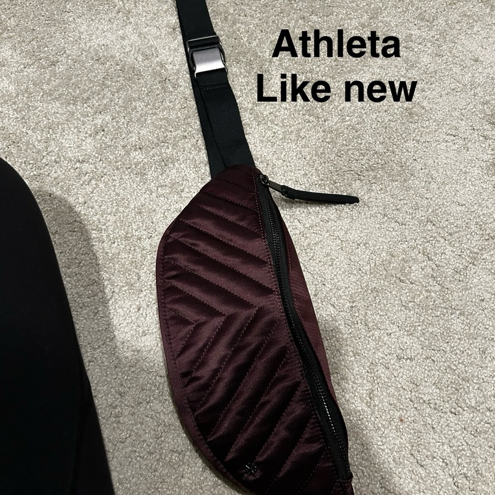 Athleta Quilted Maroon Belt Bag